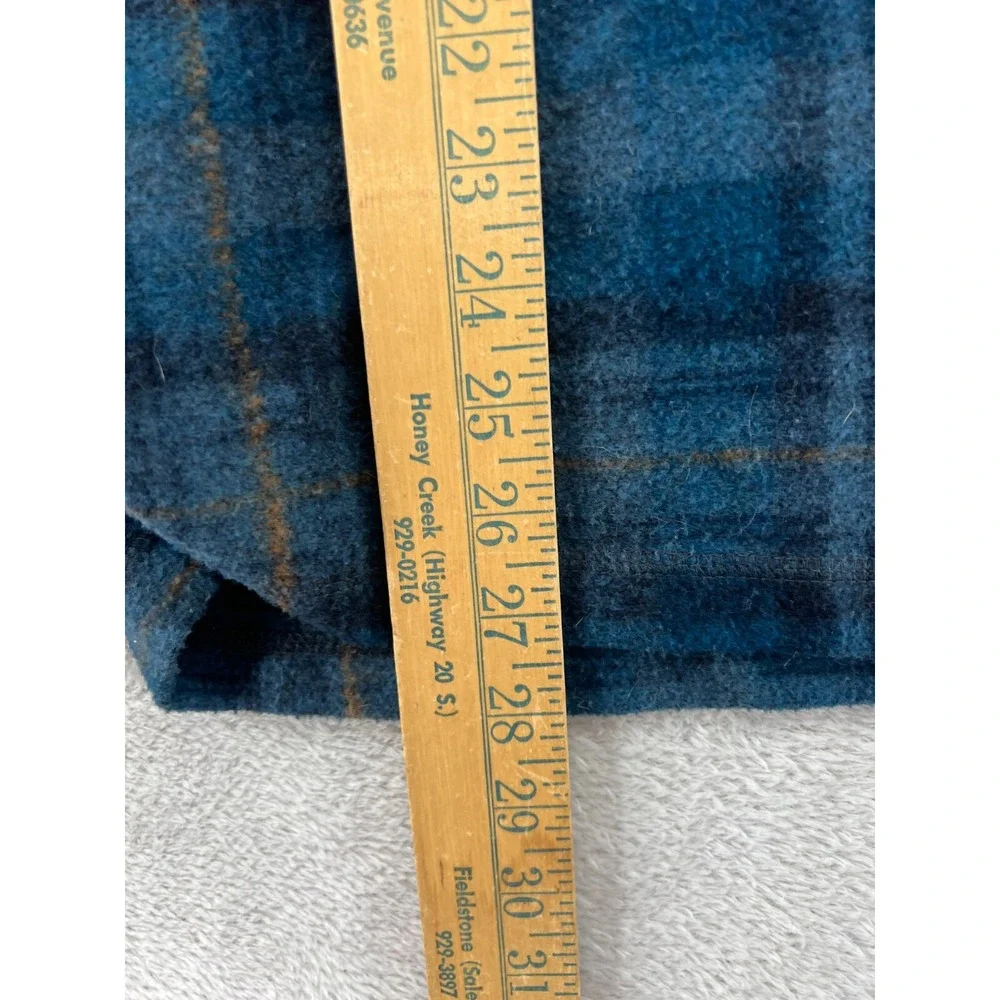 John Wayne Shirt Mens Sz S Timeless Classic Blue Plaid Fleece Quarter Button